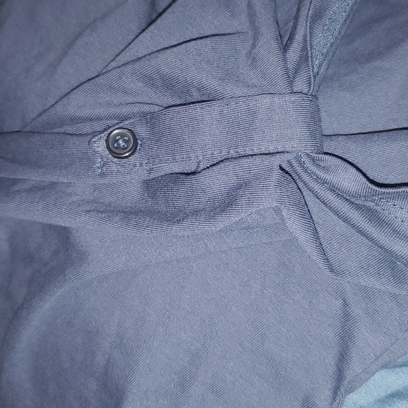 BLUE ROLLED SLEEVE TOP - Picture 2 of 2